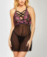 Фото #1 товара Bella Lace and Mesh Babydoll 2pc Lingerie Set, Online Only
