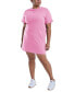 Фото #1 товара Plus Size Cotton Short-Sleeve T-Shirt Dress