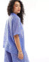 Фото #4 товара Esmee oversized knit beach shirt co-ord in dusty blue