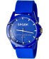Unisex Bronco Three Hand Quartz Blue Silicone Watch, 44mm