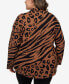 Фото #2 товара Plus Size Animal Print Shacket Sweater