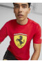 53817502 Ferrari Race Big Shld T Cl Kırmızı Erkek Yuvarlak Yaka Regular Fit T-shirt