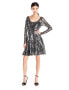 Фото #1 товара Plenty By Tracy Reese Audriana Cocktail Dress Black Silver Size 2