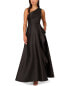 Adrianna Papell One Shoulder Mikado Draped Gown Women's 6