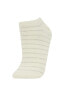 Kadın 5li Pamuklu Patik Çorap B6048AXNS