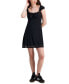 Фото #1 товара Juniors' Mesh Cap-Sleeve Mini Dress