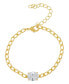 ფოტო #1 პროდუქტის Cubic Zirconia Oval Chain Link Bracelet in 14K Gold Plated