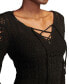Women's Festival Cotton Long-Sleeve Lace-Up Crochet Dress