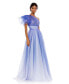 ფოტო #1 პროდუქტის Women's Glitter Ombre Ruffled One Shoulder Ball gown