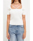 Фото #1 товара Women's Cut-out Detail Short Sleeve Knit Top