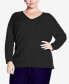 Фото #1 товара Plus Size Primrose V-neck Sweater