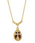 ფოტო #1 პროდუქტის 14K Gold-Dipped Crystal Red Enamel Cross Pendant Necklace