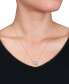 Фото #2 товара Macy's blue Opal (3/4 ct.t.w.) and Diamond (1/10 ct.t.w.) Interlaced Halo 17" Necklace in 10k Rose Gold