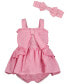 ფოტო #4 პროდუქტის Baby Girls Big-Bow Seersucker Sundress Headband