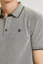 Erkek Siyah Polo Yaka T-Shirt 1YAM11949LK