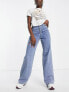 Фото #1 товара Pieces Elli high waisted wide leg jeans in light blue