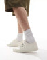 AllSaints Underground canvas low top trainers in off white