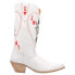 Фото #1 товара Dingo Queen A Hearts Round Toe Cowboy Womens White Casual Boots DI174-100