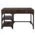 Gordon Writing Desk, Espresso Oak Finish & Metal