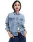 Фото #1 товара Lee Rider denim bomber jacket in light blue