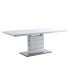 Kameryn Dining Table with Butterfly Leaf, White High Gloss Finish