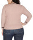 Plus Size Tipped Textured-Stich Cardigan Sweater Mochaccino/Black, 1X - фото #2