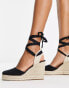 schuh Venus closed toe wedge espadrilles in black