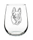 Фото #1 товара German Shepherd Face Dog Gifts Stem Less Wine Glass, 17 oz