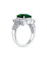 ფოტო #7 პროდუქტის Fashion Rectangle Solitaire Cubic Zirconia CZ Pave Simulated Emerald Green Art Deco Style 5CT Cocktail Statement Ring For Women