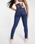 Фото #2 товара Calvin Klein Jeans high rise skinny jeans in mid wash