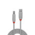 Фото #2 товара Lindy 2m USB 2.0 Type A to B Cable - Anthra Line - grey - 2 m - USB A - USB B - USB 2.0 - 480 Mbit/s - Grey