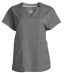 Фото #2 товара ClimateRight by CuddlDuds Women's Woven Twill V-Neck Scrub Top Gray Size 3X