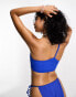 Weekday Flame one shoulder bikini top in blue