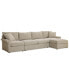 Фото #3 товара Wrenley 134" 3-Pc. Fabric Sectional Chaise Sleeper Sofa, Created for Macy's