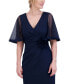 Фото #4 товара Women's Rosette-Waist Short-Sleeve Dress