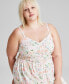 Фото #4 товара Trendy Plus Size Tiered Floral Maxi Dress, Created for Macy's