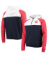 Фото #1 товара Men's Navy and White Cleveland Indians Cooperstown Collection Quarter-Zip Hoodie Jacket