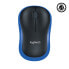 Logitech Wireless Mouse M185 - Ambidextrous - Optical - RF Wireless - 1000 DPI - Black - Blue