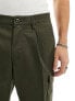 Jack & Jones tapered smart cargo trouser with front pleat in khaki