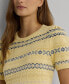 Фото #3 товара Women's Fair Isle Puff-Sleeve Sweater