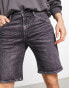 Selected Homme cotton mix denim short in washed black Schwarze Jeans, XS - фото #4