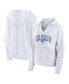 ფოტო #1 პროდუქტის Women's White/Gray Air Force Falcons Arch Logo Striped Notch Neck Pullover Hoodie