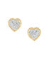 ფოტო #2 პროდუქტის Children's Crystal Heart Stud Earrings in 14k Gold