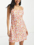 Фото #1 товара Rhythm rosa floral bias cut mini summer dress in pink