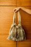 BUCKET BAG WITH BEADING