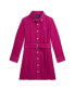 Toddler and Little Girls Belted Pleated Corduroy Shirtdress