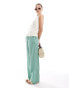 Фото #1 товара Mango straight leg stripe trousers in green and blue