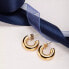 Фото #4 товара Minimalist gold-plated earrings circles Creole SAUP12