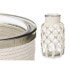 Vase White Cloth Glass 15,5 x 26,5 x 15,5 cm (6 Units) Macrame