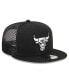 Фото #4 товара Men's Black Chicago Bulls Evergreen 9FIFTY Trucker Snapback Hat